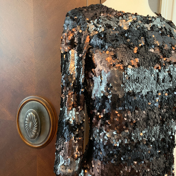 BEATRICE B Striped Sequin Formal Mini Dress 8 - Picture 2 of 8